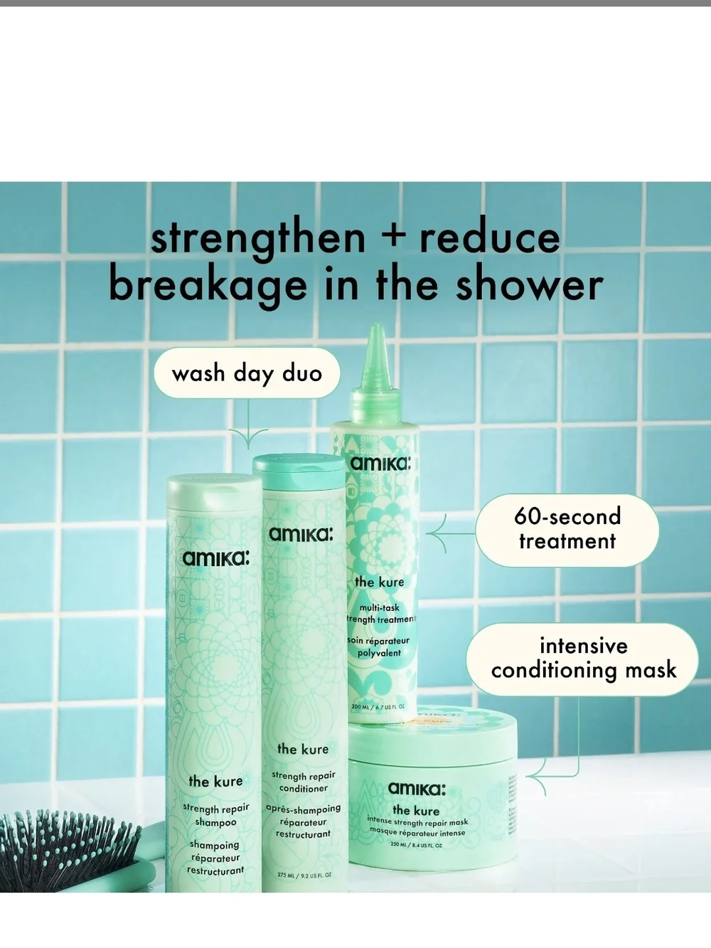 Amika The Kure Strength Repair Shampoo 1 Liter New Unused